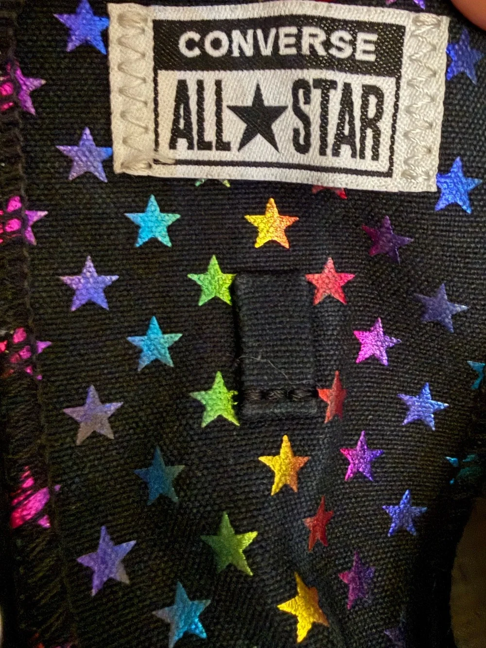 Converse Chuck Taylor All Star Ox Foil Star Print Sneakers Girls size 4 - EUC
